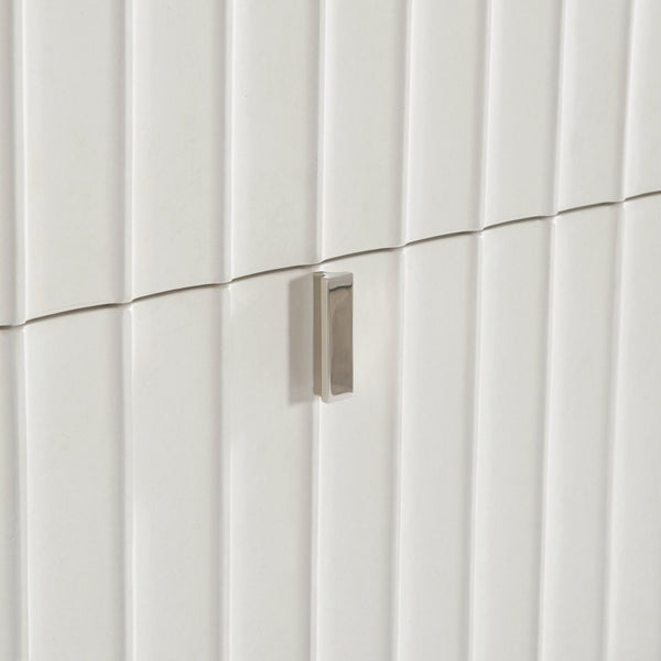 Bernhardt Bernhardt White Adobe Faux Stone Nightstand With Fluted Resin Drawers, Usb Charger, Soft-Close 315232