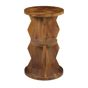 Rustic Round Spot Table Brown with Medium Brown Wood Finish P301678 Pulaski Furniture