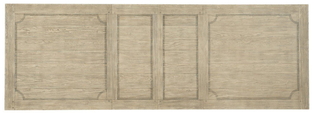 Hooker Furniture Ciao Rustic 84" Trestle Dining Table With 2X18" Leaves, Flaky White Top & Distressed Black Base 5805-75200-80