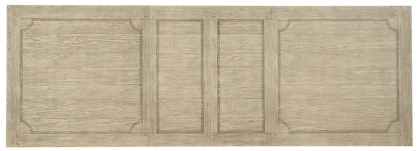 Hooker Furniture Ciao Rustic 84" Trestle Dining Table With 2X18" Leaves, Flaky White Top & Distressed Black Base 5805-75200-80