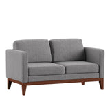 Homelegance By Top-Line Deacon Linen Upholstered Loveseat Grey Linen