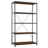 Homelegance By Top-Line Romilda Industrial Rustic Pipe Frame Bookcase Brown Wood