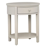 Homelegance By Top-Line Hardin 1-Drawer Oval End Table Silver Veneer