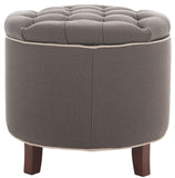 Safavieh Amelia Tufted Storage Ottoman Charcoal / True Taupe HUD8220A