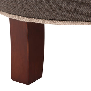 Safavieh Amelia Tufted Storage Ottoman Charcoal / True Taupe HUD8220A