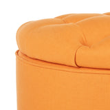 Safavieh Amelia Tufted Storage Ottoman Tangerine HUD8220D