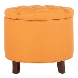 Safavieh Amelia Tufted Storage Ottoman Tangerine HUD8220D