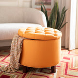 Safavieh Amelia Tufted Storage Ottoman Tangerine HUD8220D