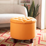 Safavieh Amelia Tufted Storage Ottoman Tangerine HUD8220D