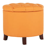 Safavieh Amelia Tufted Storage Ottoman Tangerine HUD8220D