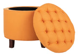 Safavieh Amelia Tufted Storage Ottoman Tangerine HUD8220D