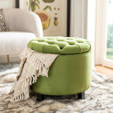 Safavieh Amelia Tufted Storage Ottoman Fern Green HUD8220R