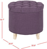 Safavieh Amelia Tufted Storage Ottoman Plum HUD8220T