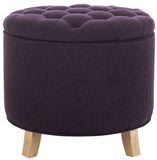 Safavieh Amelia Tufted Storage Ottoman Plum HUD8220T