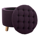 Safavieh Amelia Tufted Storage Ottoman Plum HUD8220T