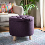 Safavieh Amelia Tufted Storage Ottoman Plum HUD8220T