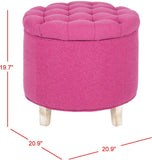 Safavieh Amelia Tufted Storage Ottoman Berry HUD8220U