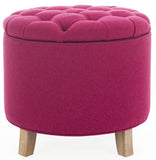 Safavieh Amelia Tufted Storage Ottoman Berry HUD8220U