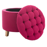 Safavieh Amelia Tufted Storage Ottoman Berry HUD8220U