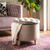 Safavieh Amelia Tufted Storage Ottoman Mushroom V2 HUD8220Y