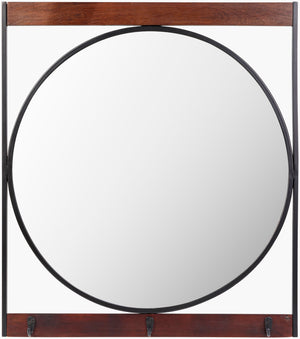 Surya Hughes 34"H X 30"W Mosaic Accent Mirror - Versatile Metal Design For Modern Home Decor & Style Frame, Black Iron Hug001-3430