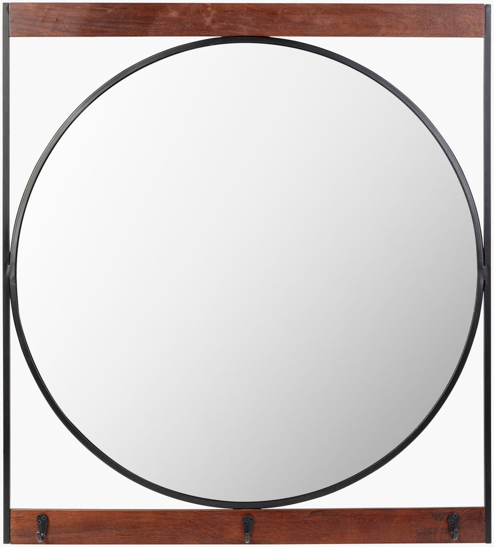Surya Hughes 34"H X 30"W Mosaic Accent Mirror - Versatile Metal Design For Modern Home Decor & Style Frame, Black Iron Hug001-4036