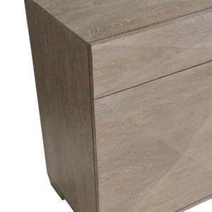 Bernhardt Bernhardt Aventura Marcona 3-Door Buffet With Pyramid Fronts, Soft-Close Drawers & Adjustable Shelves 318132