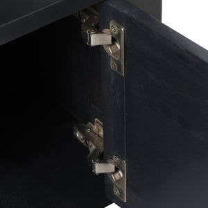 English Elm Christopher Knight Home® - NIGHTSTAND Rustic Dark Grey Acacia Wood with Cane Webbing, Cabinet + Open Shelf Storage, 15.75"W x 24"H 71931.00DGRY