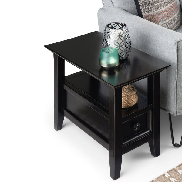 English Elm Amherst Narrow Side Table - Handcrafted Hickory Brown, Stylish Storage For Small Living Spaces B136P158325