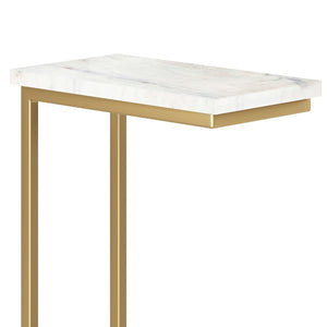 English Elm Skyler C Side Table - Luxurious Marble Top & Gold Accents, C-Shaped Design For Modern Spaces B136P159960-GIGA
