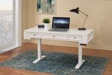 Boca Power Lift L Desk with Hutch File and Bookcase Cottage White BOC-6PC-LIFT-LDSK-H-F-BK Parker House