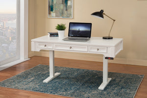 Parker House Boca 57 In. Power Lift Desk Cottage White Poplar Solids / Birch Veneers BOC#257-2