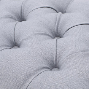 English Elm Hilton Tufted Upholstered Bench Ottoman with Diamond Stitching and Vintage Curved Legs 54743.00LGY