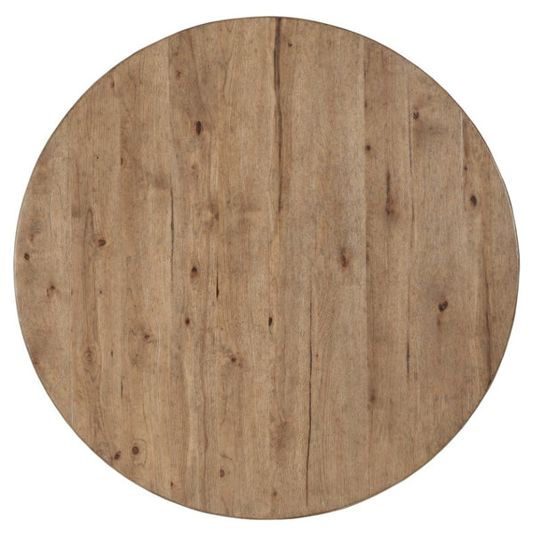 Hooker Furniture Vineyard Pecky Hickory Round Dining Table With Two-Tone Sonoma Top & Napa Base, Rustic Barrel Style 6952-75203-80