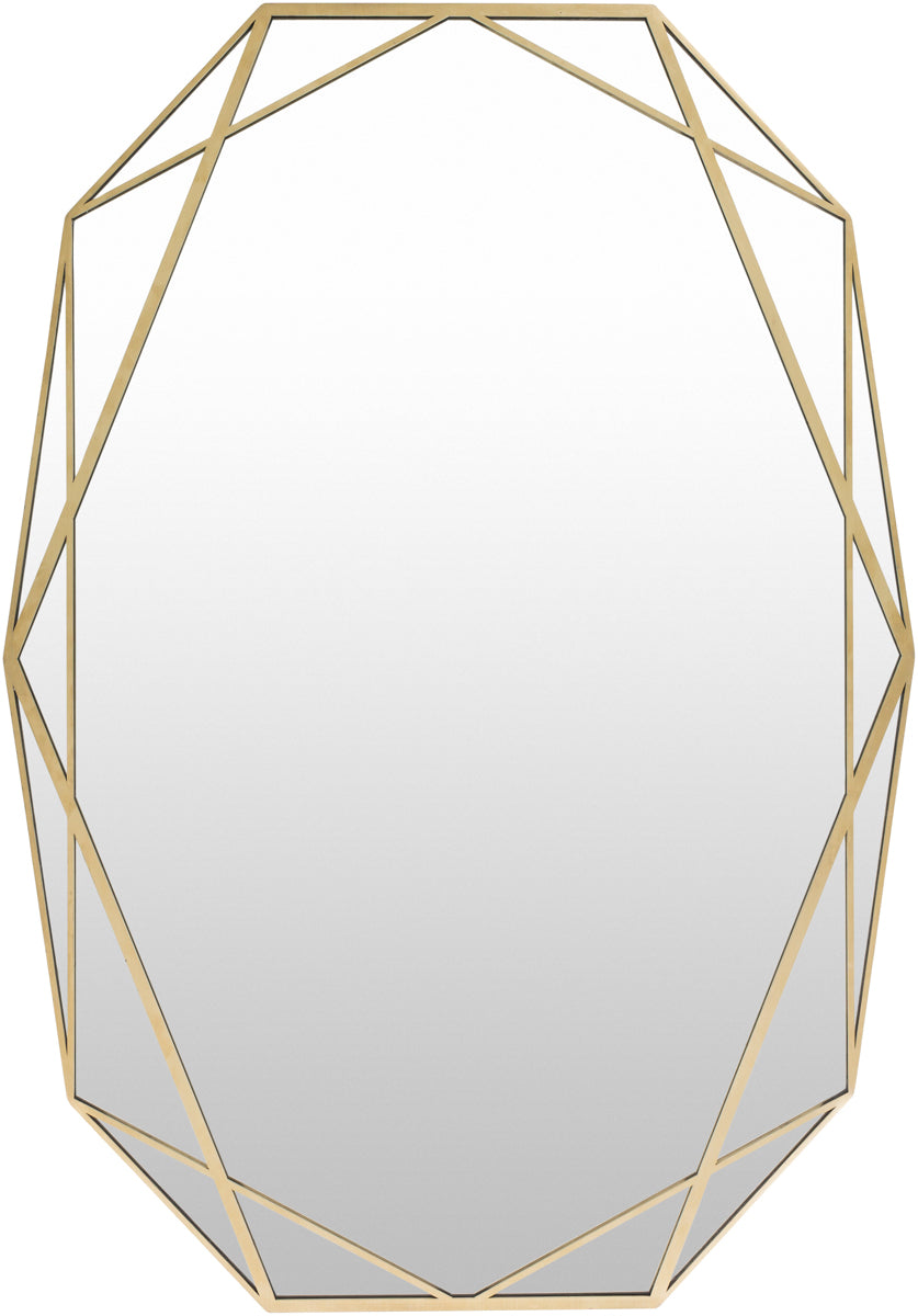 Huntley HUT-001 39"H x 28"W x 1"D Accent Mirror HUT001-12739  Frame: Gold Surya
