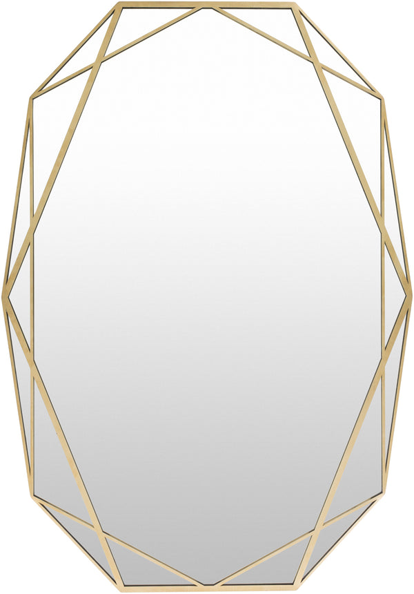 Huntley HUT-001 39"H x 28"W x 1"D Accent Mirror HUT001-12739  Frame: Gold Surya