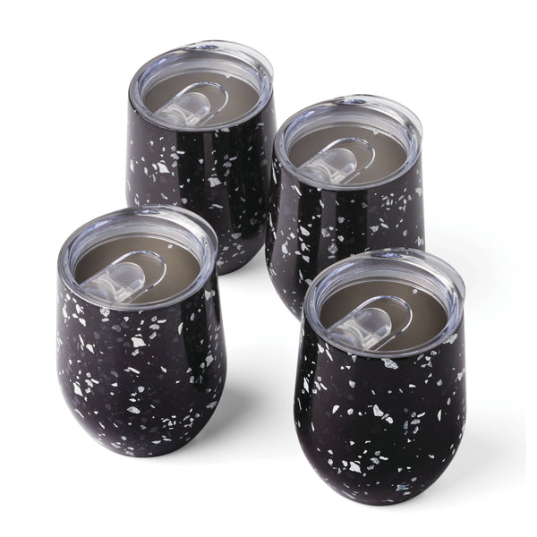 Lenox Cambridge 12 Oz Black Terrazzo Stainless Steel Wine Tumblers, Set of 4 NO COLOR METAL ECW20BKCB2DS