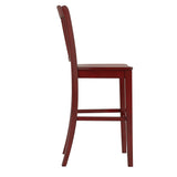 Homelegance By Top-Line Juliette Slat Back Bar Height Chairs (Set of 2) Red Rubberwood