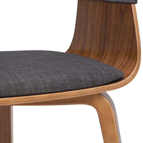 English Elm Lowell Bentwood Dining Chair In Charcoal Grey - Mid-Century Modern Comfort For Any Space B136P158838