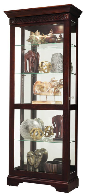 Hekman Furniture 680735 Brigid Curio Cabinet With Adjustable Shelves, Glass Back, And Interior Lighting For Collectibles Hampton Cherry Brigid Curio 680735