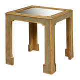 Art Deco Side Table with Mirror Top Gray with Medium Wood Finish P301516 Pulaski Furniture