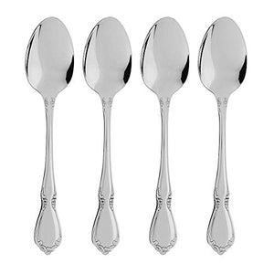 Lenox Oneida Chateau Fine Flatware Teaspoons, Set of 4 Metallic, STAINLESS METAL 2610004E