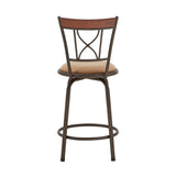 Homelegance By Top-Line Donaghy Curve X-Back Wood Trim Adjustable Stools (Set of 3) Bronze Engineered Wood