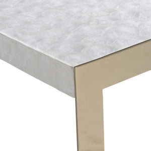 Bernhardt Bernhardt Capiz Shell Aster Cocktail Table With Brass-Plated Base, 52" Rectangular Luxe Accent 321021