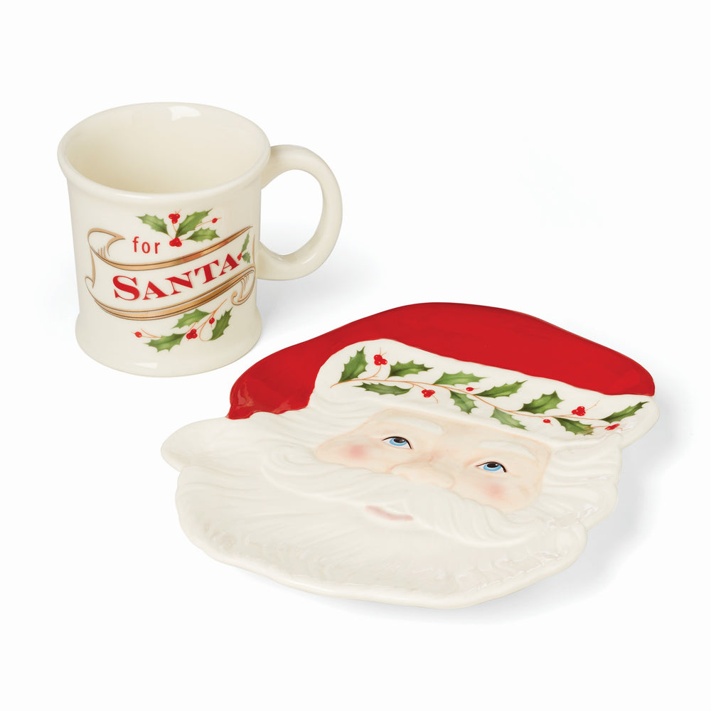 Lenox Holiday 2-Piece Cookies For Santa Set Red & Green, IVORY PORCELAIN 895042