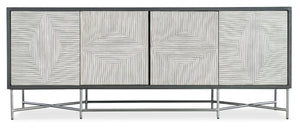 Hooker Furniture Commerce Fine Lines Credenza With Mango Wood, Bone Inlay Diamond Doors, Soft-Close & Cable Management 7228-85078-99