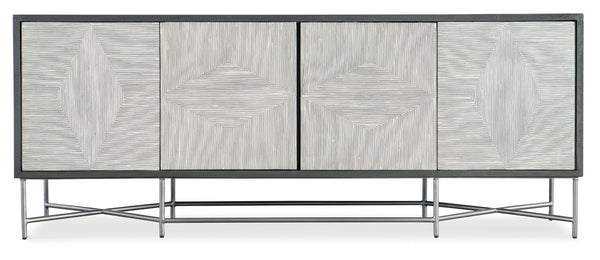 Hooker Furniture Commerce Fine Lines Credenza With Mango Wood, Bone Inlay Diamond Doors, Soft-Close & Cable Management 7228-85078-99