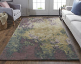 Feizy Rugs Amira Abstract Hand-tufted Wool Area Rug - Contemporary Style For Living Rooms & Home Offices Gold,Purple,Green Wool Ami8633fpurgrnf00