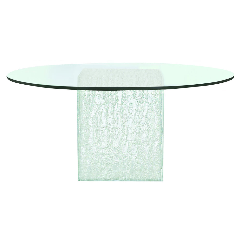 Bernhardt Bernhardt Sculptural Arctic Round Dining Table With Clear Tempered Glass Top And Acrylic Pedestal K1920