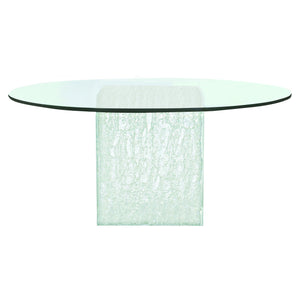 Bernhardt Bernhardt Sculptural Arctic Round Dining Table With Clear Tempered Glass Top And Acrylic Pedestal K1920